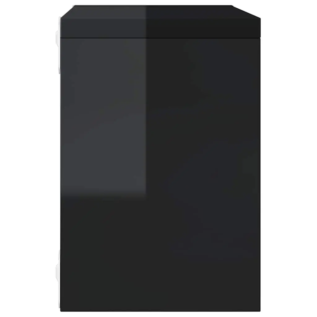 Wall Cube Shelves 4 Pcs Floating Storage Display Black Hanging Organizer Set