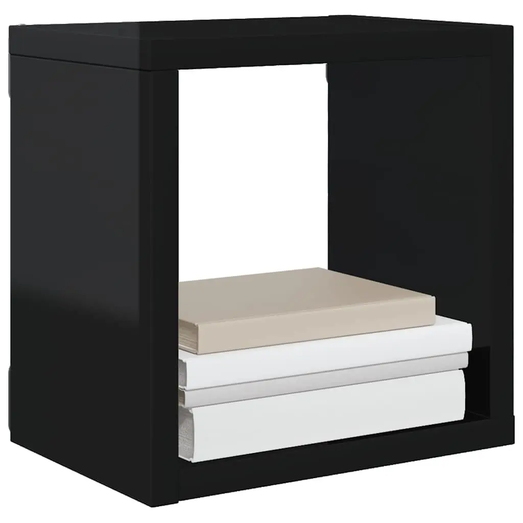 Wall Cube Shelves 6 Pieces Black Floating Storage Display Organiser Home Decor