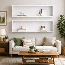 Wall Cube Shelves 2 pcs White 100x15x30 cm Storage Display Floating Shelving