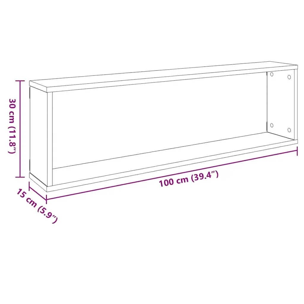 Wall Cube Shelves Set 4 Piece Display Storage Floating Shelving White