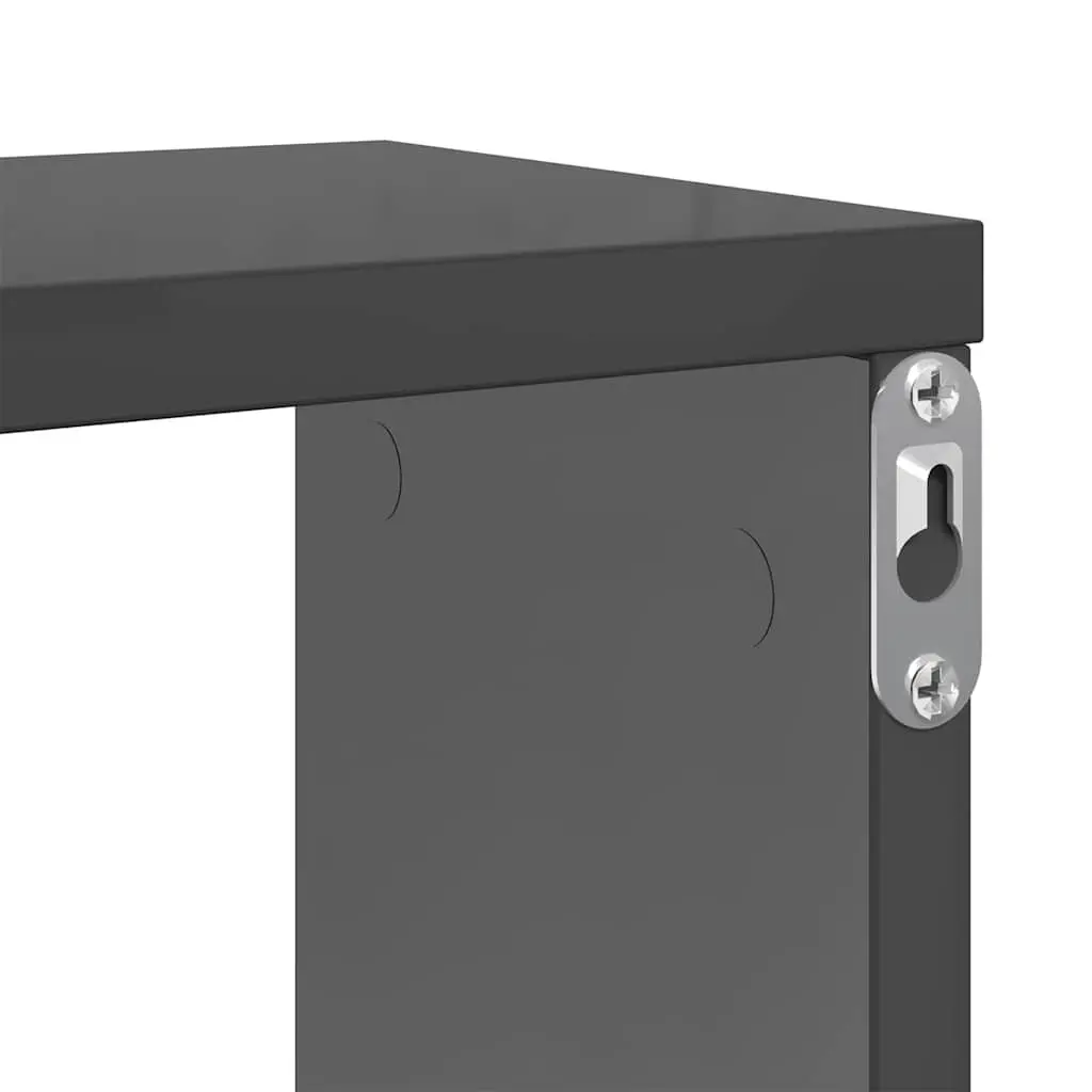 Wall Cube Shelves Display Storage 100x15x30 cm Grey 2 Piece