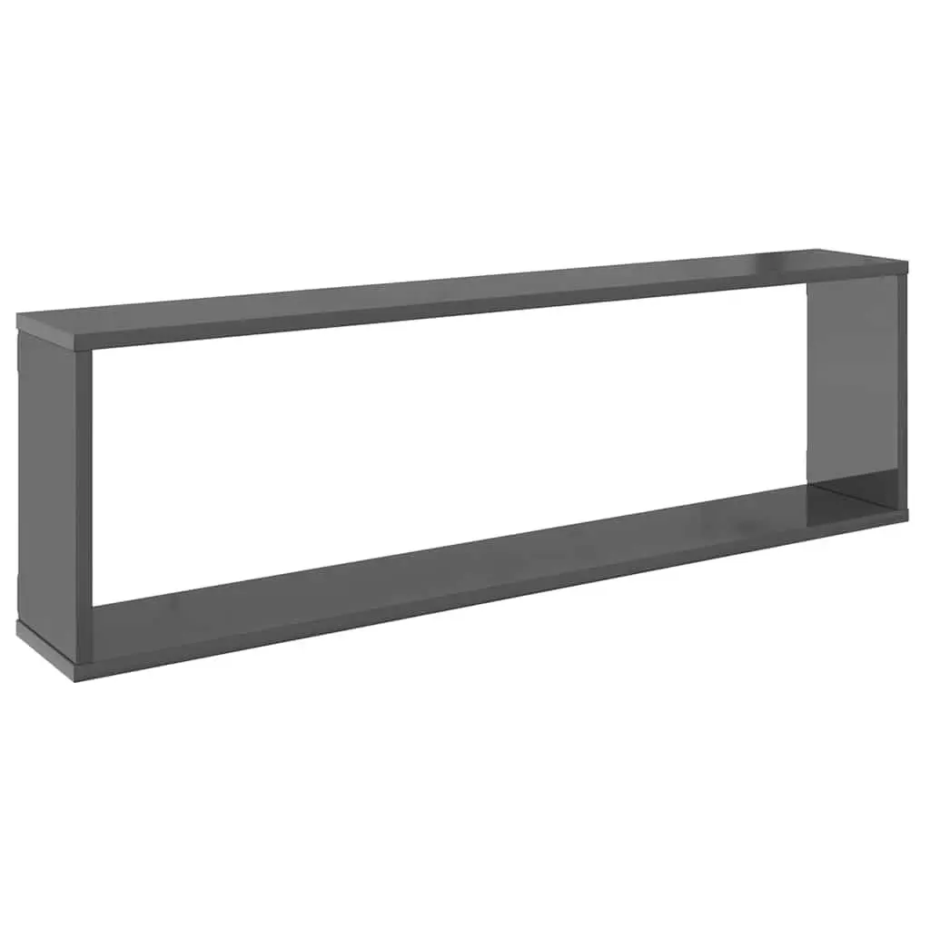 Wall Cube Shelves 6 Pieces Grey Floating Display Storage Shelving Set
