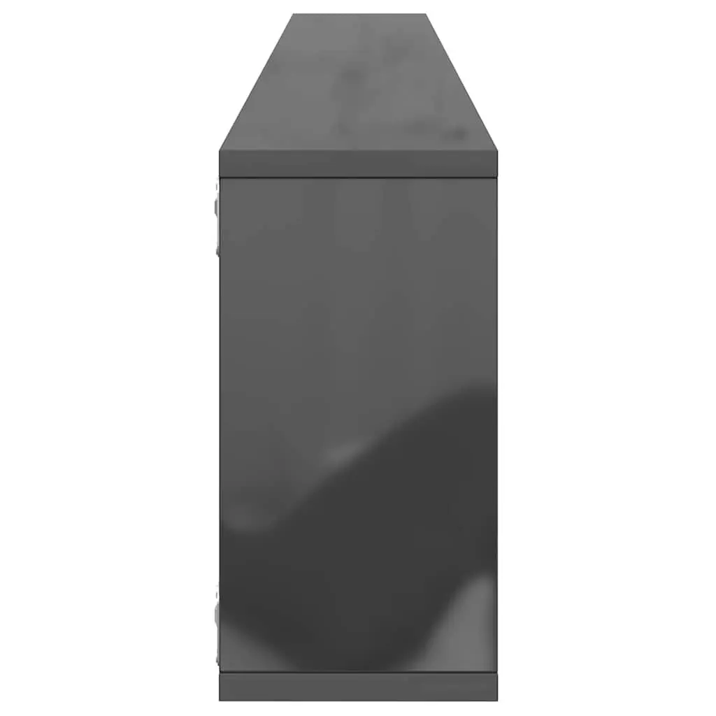 Wall Cube Shelves 6 Pieces Grey Floating Display Storage Shelving Set