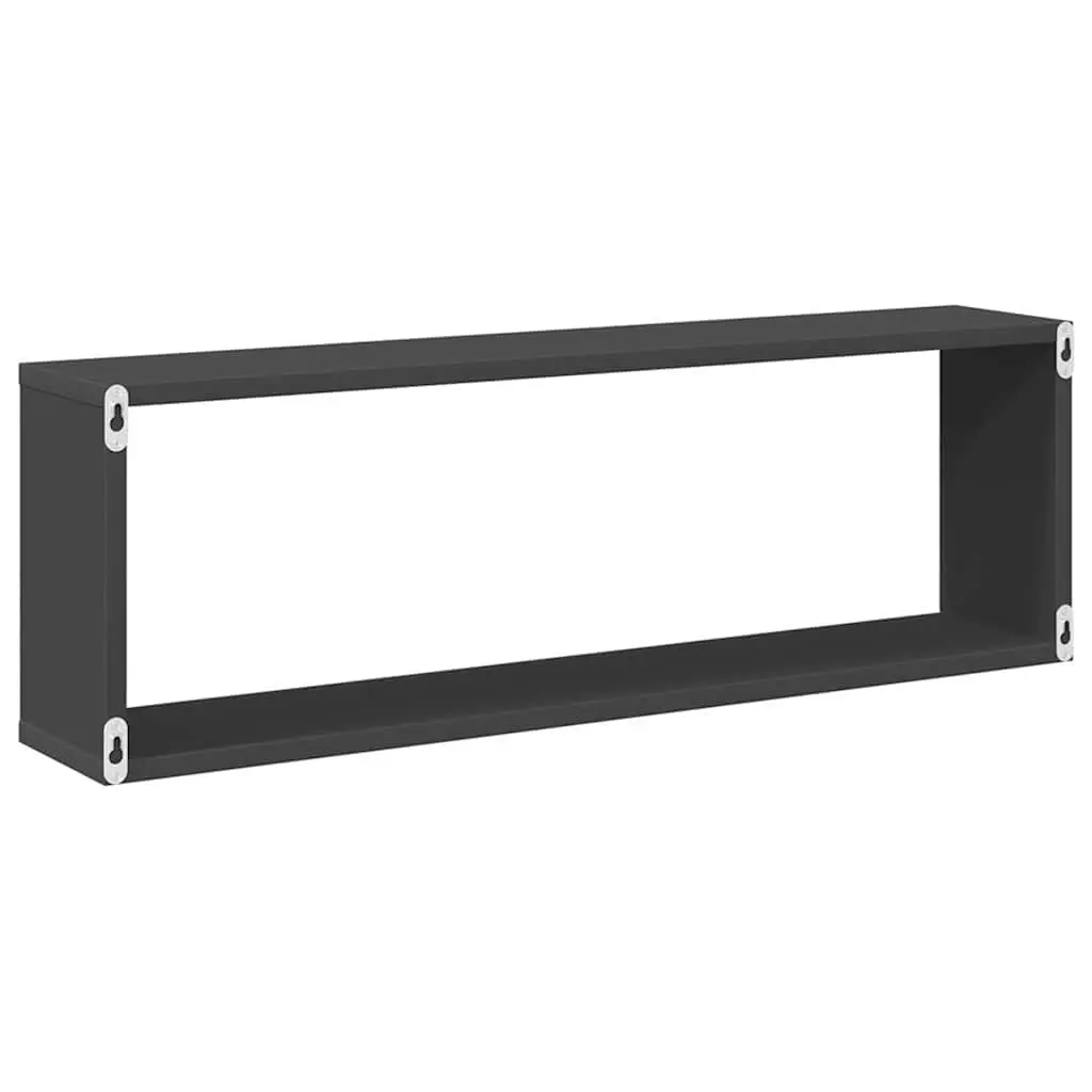 Wall Cube Shelves 6 Piece Set Grey Storage Display Floating Mounted Home Decor