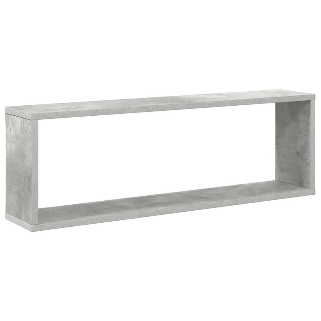 Cube Shelves Set Grey Engineered Wood 6 Piece Wall Mounted Display Storage Unit
