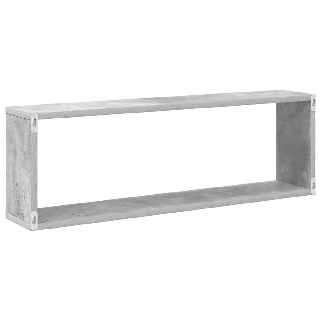 Cube Shelves Set Grey Engineered Wood 6 Piece Wall Mounted Display Storage Unit