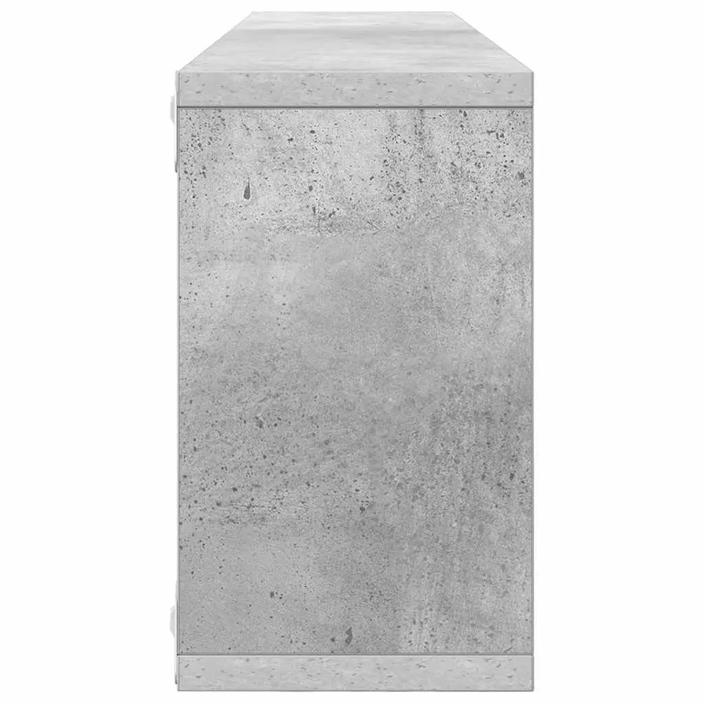 Cube Shelves Set Grey Engineered Wood 6 Piece Wall Mounted Display Storage Unit