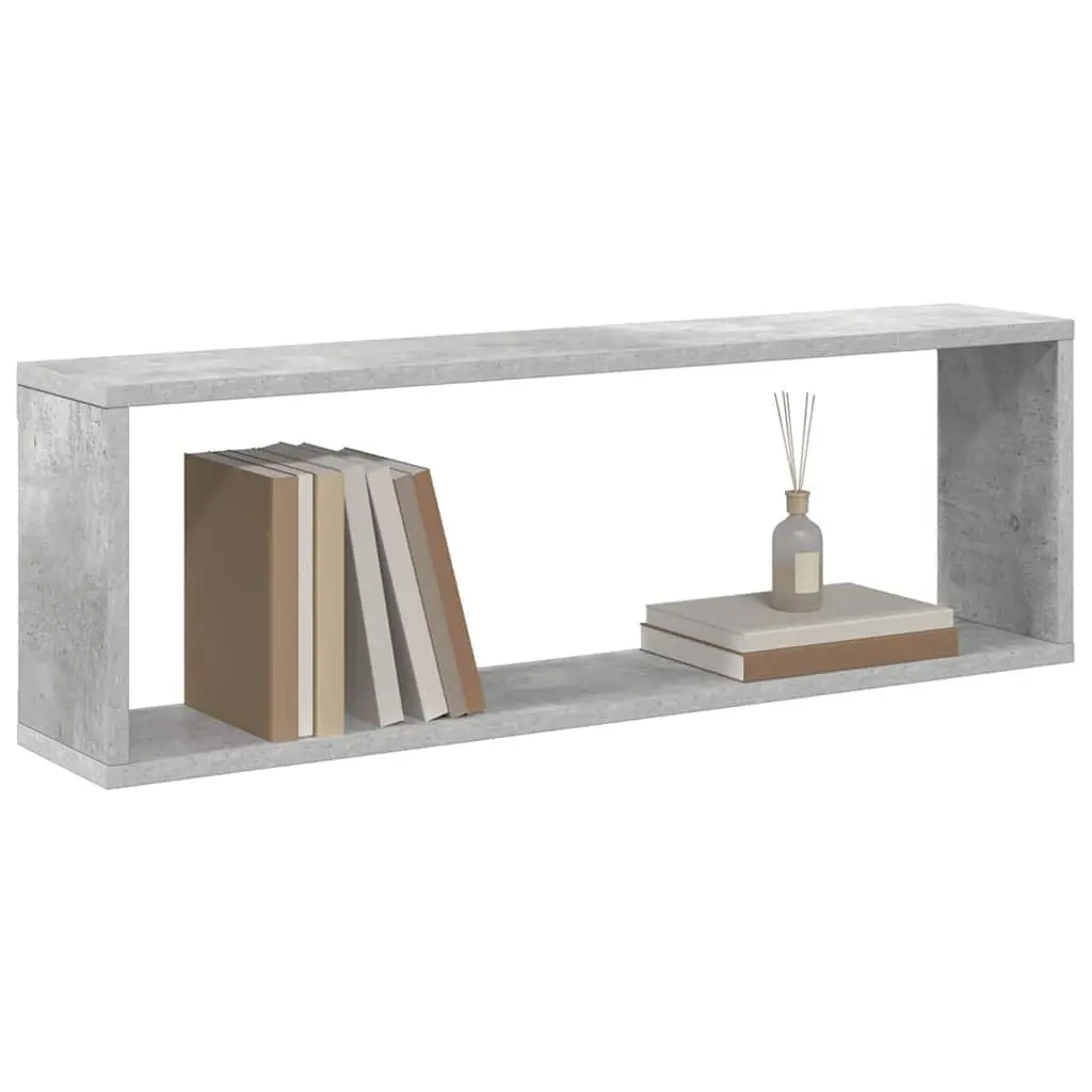 Cube Shelves Set Grey Engineered Wood 6 Piece Wall Mounted Display Storage Unit
