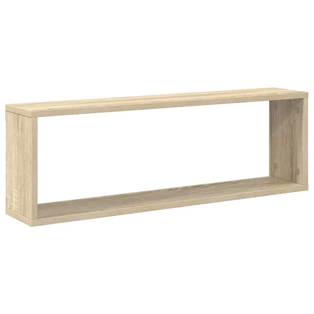 Wall Cube Shelves 6 Piece Set Storage Display Unit White Sonoma Oak
