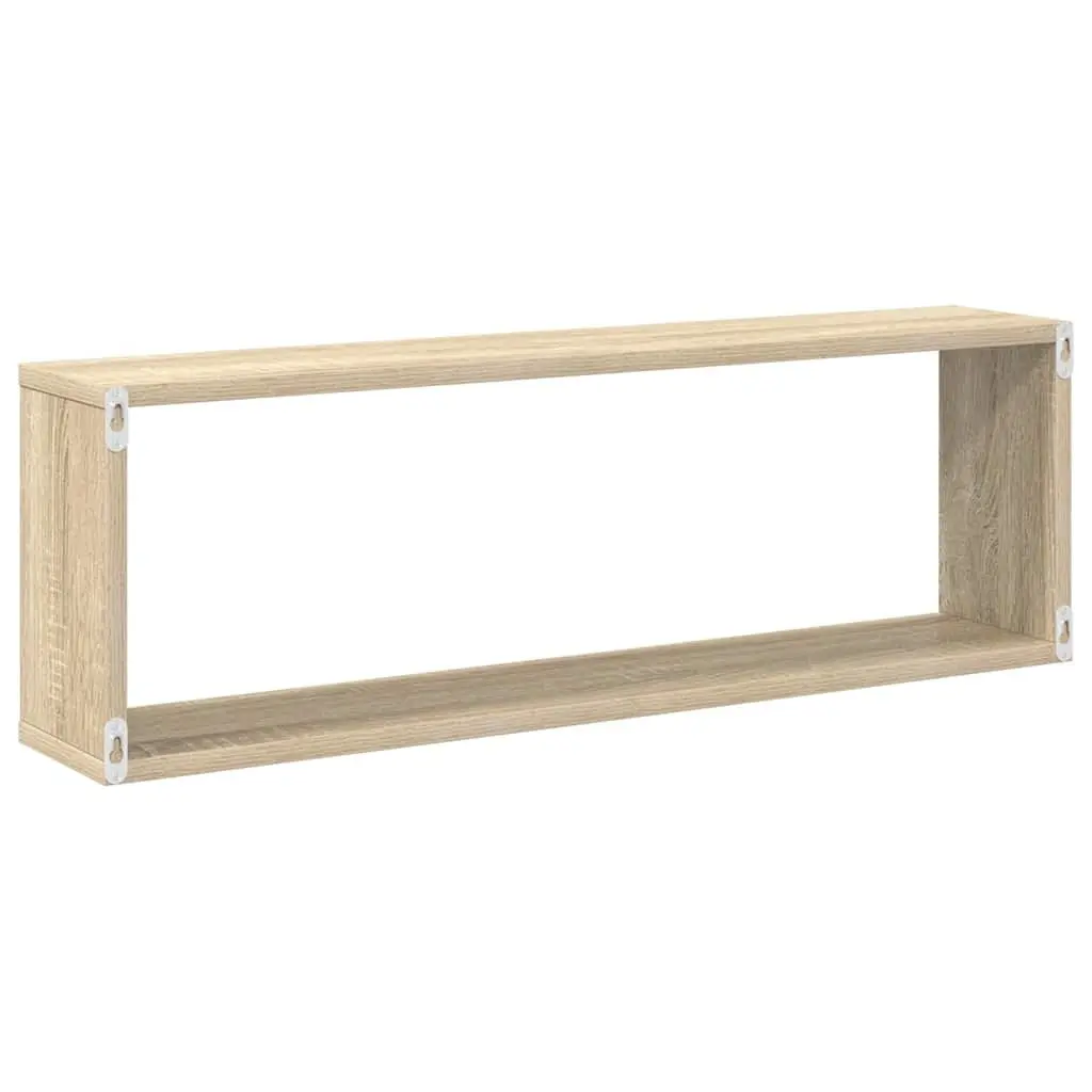 Wall Cube Shelves 6 Piece Set Storage Display Unit White Sonoma Oak