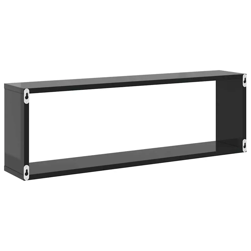 Wall Cube Shelves Display Storage 2 Piece Grey Floating Shelving Unit Home Decor