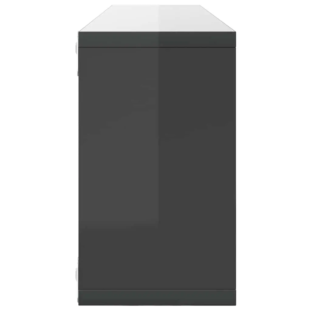 Wall Cube Shelves Set 6 Pieces Grey Storage Display Floating Shelving Unit