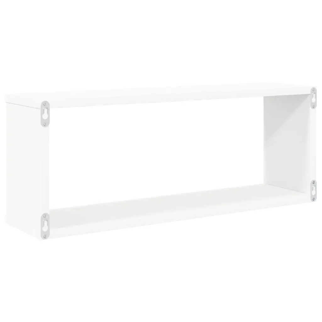 4-Piece White Wall Cube Shelves Set