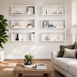 Reliable 6 Piece Wall Cube Shelves in White