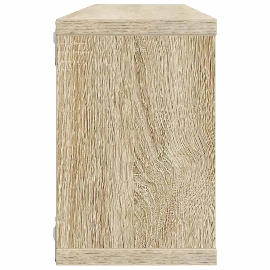 Wall Cube Shelves Storage Display Floating Shelving Unit 60 x 15 x 23 cm Sonoma Oak Set of 2