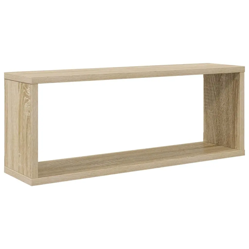 Wall Cube Shelves Storage Display Organiser Set 4 Piece Brown