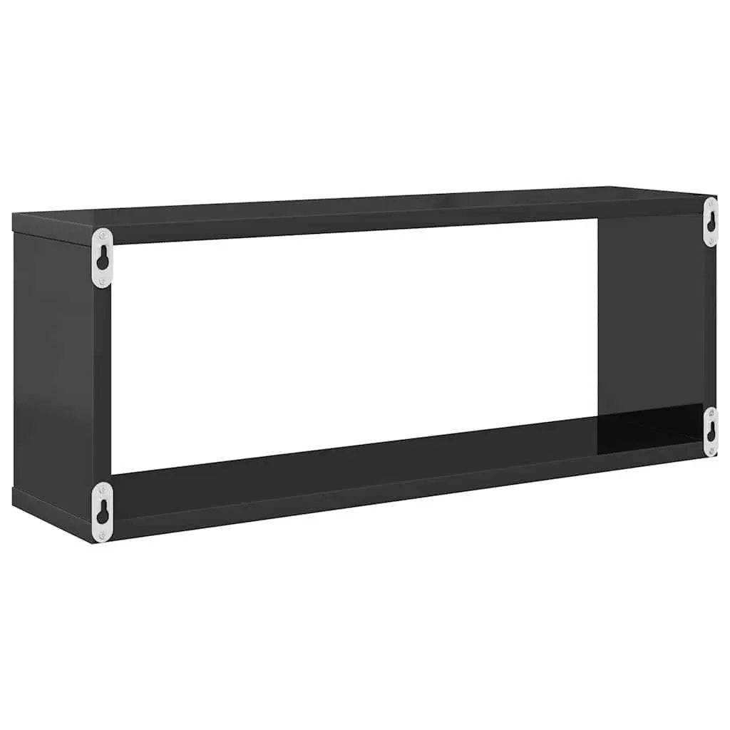 Wall Cube Shelves Grey Storage Display Floating Shelving Set 6 Pieces