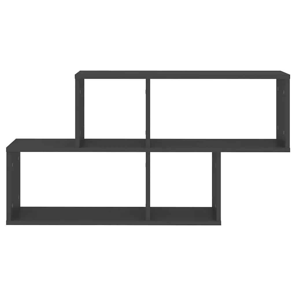 Floating Wall Shelf Grey Display Cube Storage Unit 100 x 18 x 53 cm