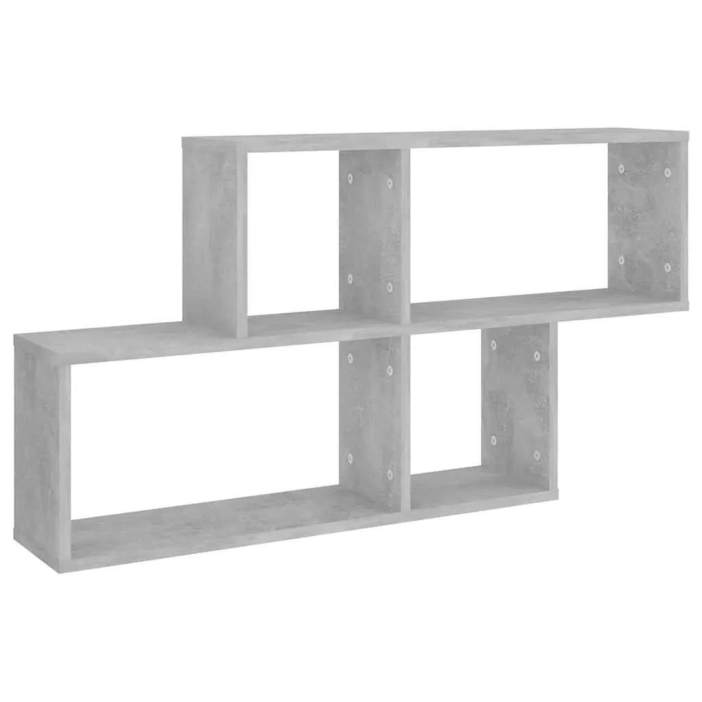 Wall Shelf Display Storage Organizer 100x18x53cm Grey Concrete Engineered Wood