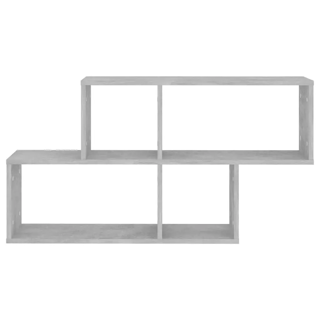 Wall Shelf Display Storage Organizer 100x18x53cm Grey Concrete Engineered Wood