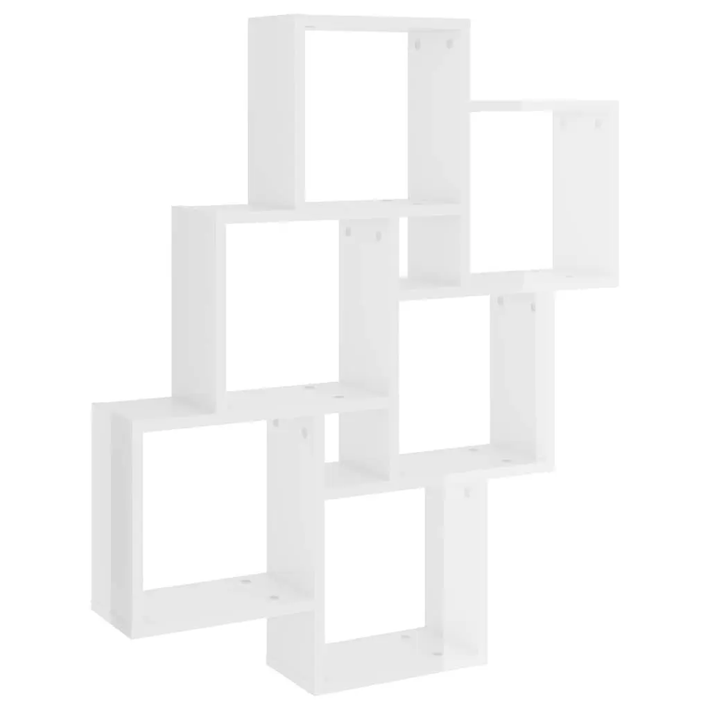 Wall Cube Shelf White Open Compartments Storage Display Shelving Unit