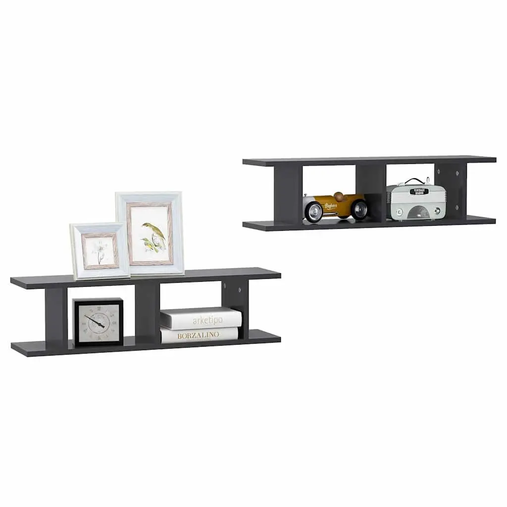 Grey Floating Cube Shelves for Display