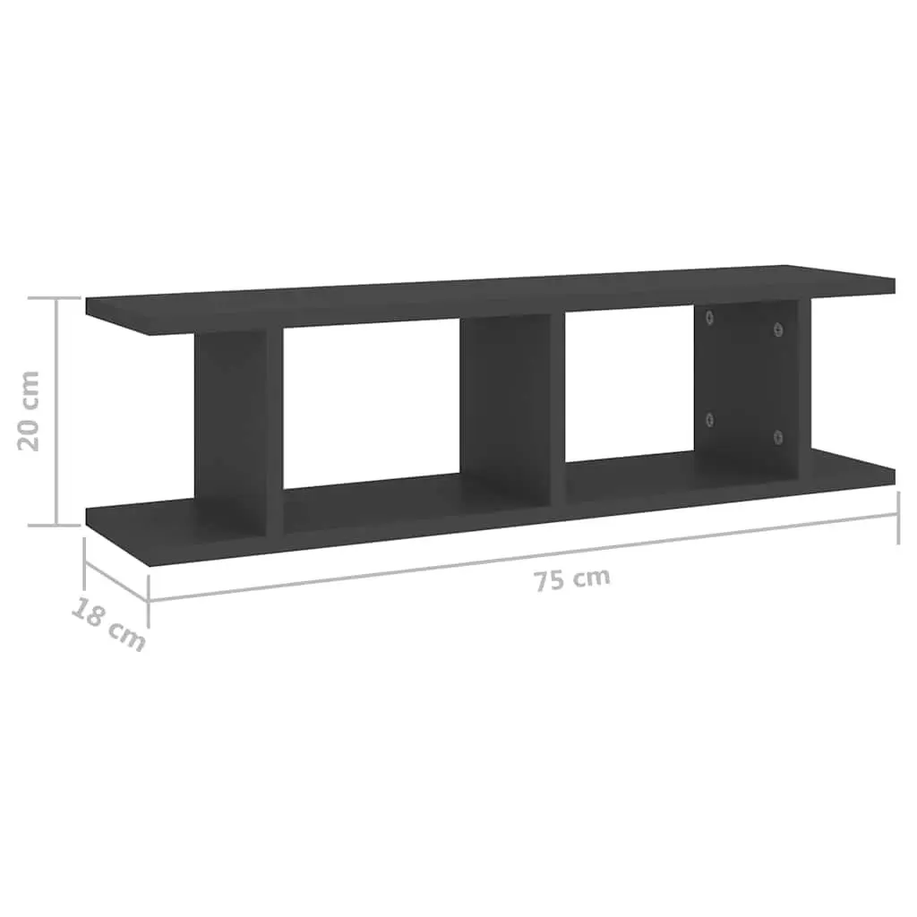 Grey Floating Cube Shelves for Display