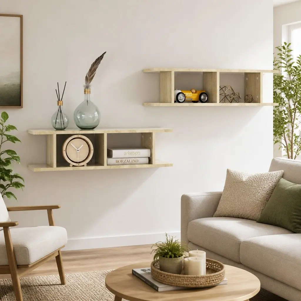 Brown Floating Shelves for Home Decor