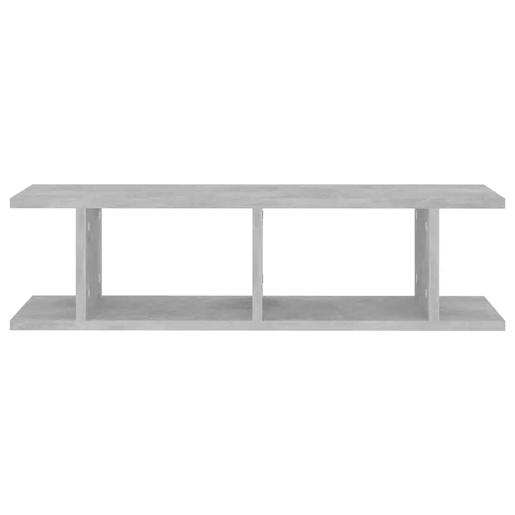 Wall Shelves 2 pcs Grey Floating Display Storage Cube Shelving Unit 75x18x20cm