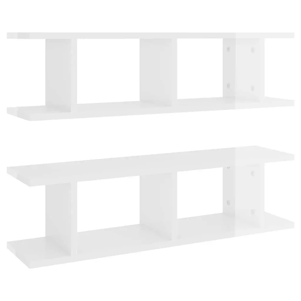 High Gloss White Floating Shelves for Storage