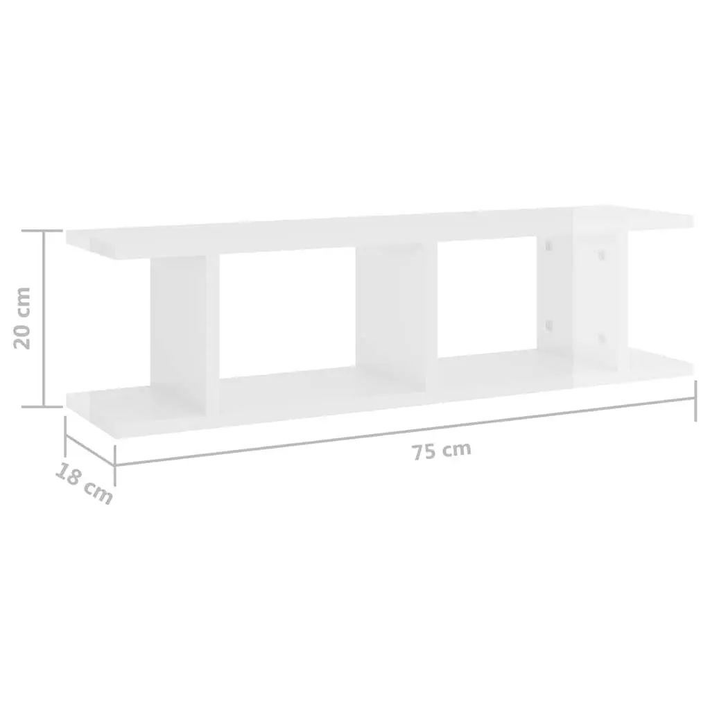 High Gloss White Floating Shelves for Storage