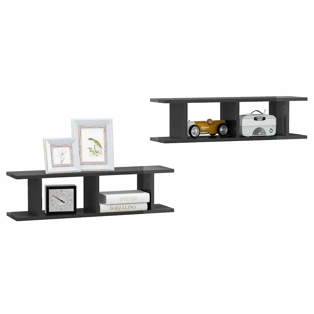 Grey Floating Shelves with Easy Installation