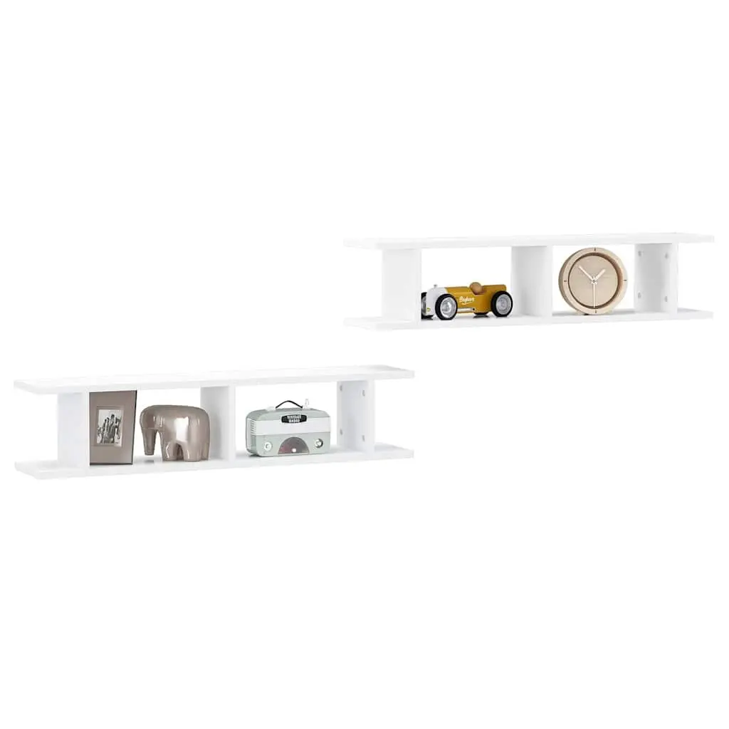 Floating Wall Shelf White 90x18x20cm Display Storage Shelf