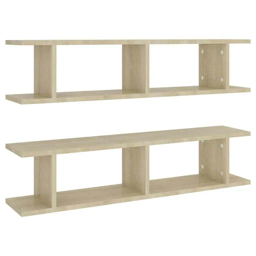 Wall Shelves 2 Pieces Brown Cube Display Storage Shelving Unit Home Decor
