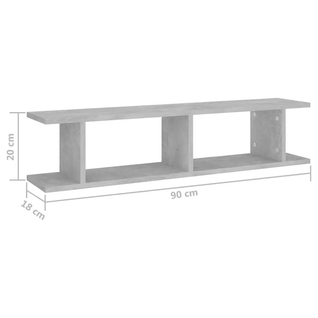 Wall Shelves 2 pc Grey Floating Display Cube Storage Bedroom Living Room Decor