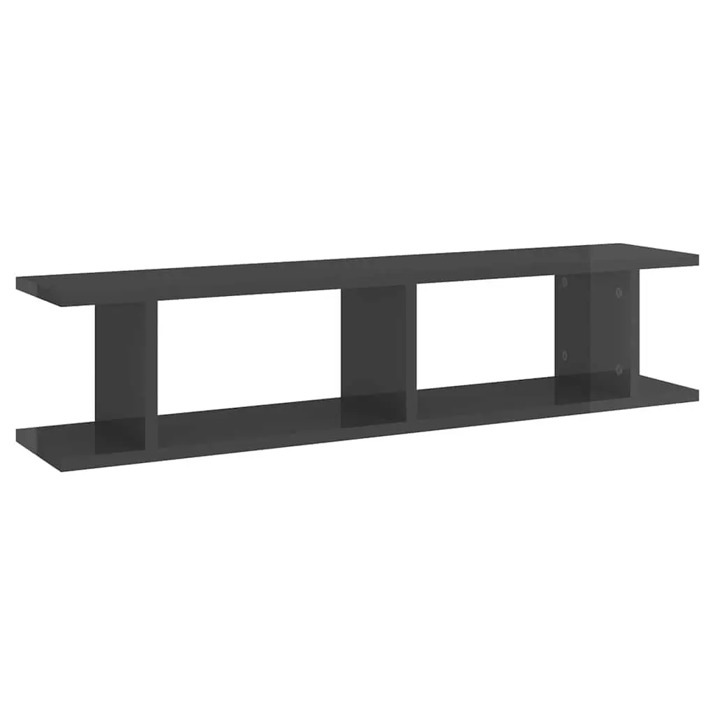 Wall Shelves 2 Pieces Grey Floating Display Cube Storage Bedroom Living Room