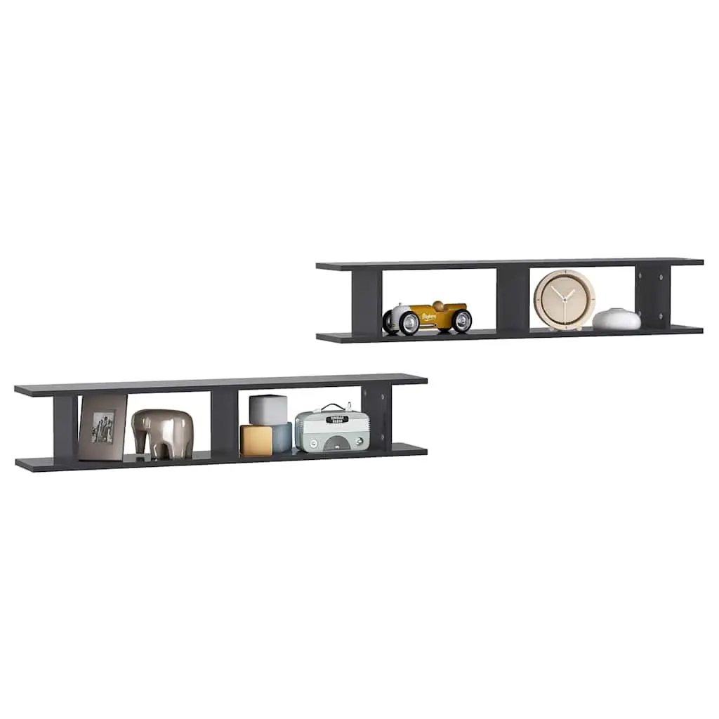 Grey Floating Cube Shelves, Easy Installation
