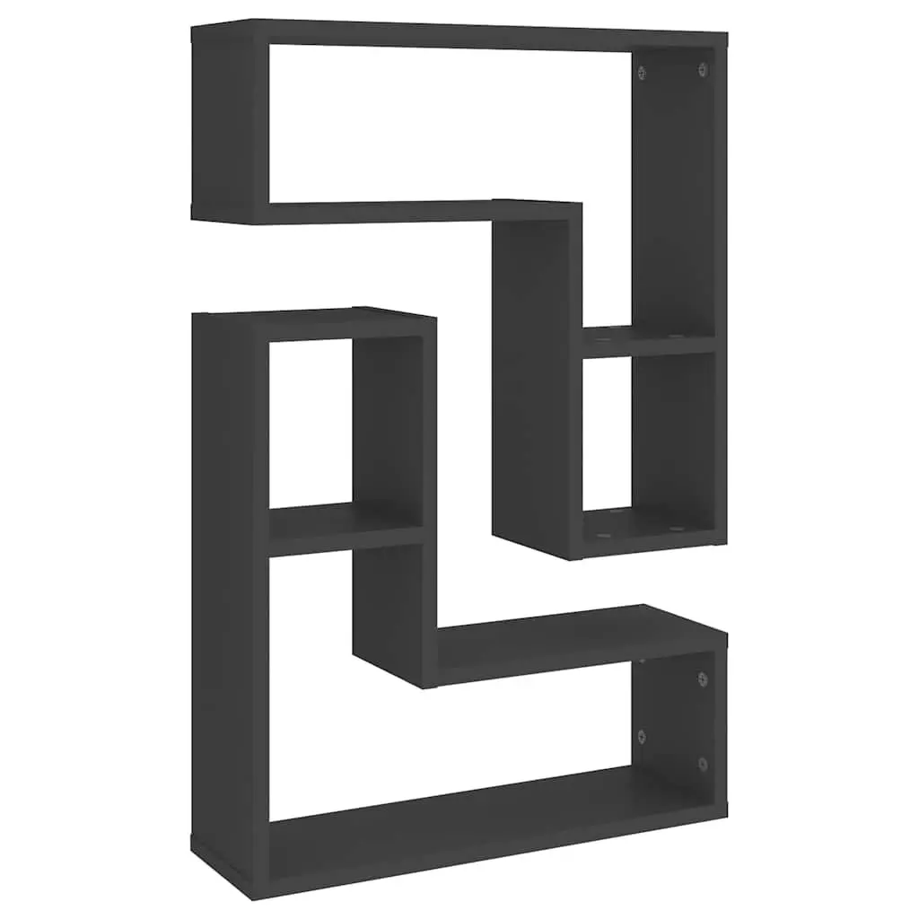 Wall Shelves Grey Cube Floating Display Storage 50 x 15 x 50 cm 2 pcs