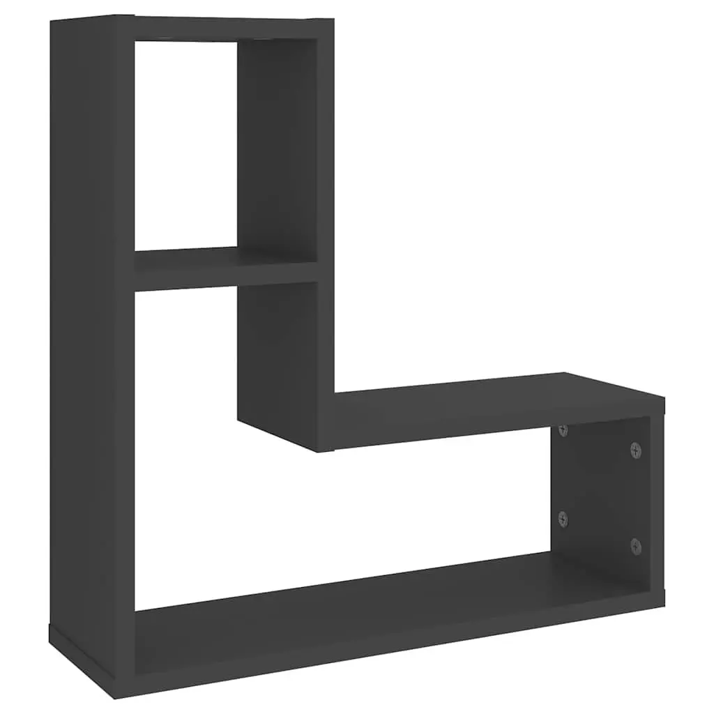Wall Shelves Grey Cube Floating Display Storage 50 x 15 x 50 cm 2 pcs