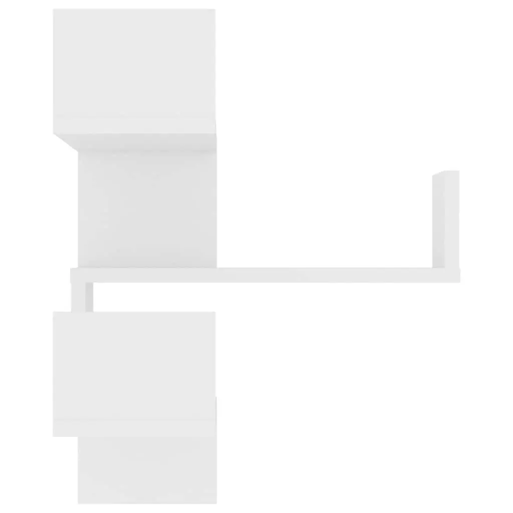 Wall Corner Shelf White Storage Display Unit Living Room 40 x 40 x 50 cm