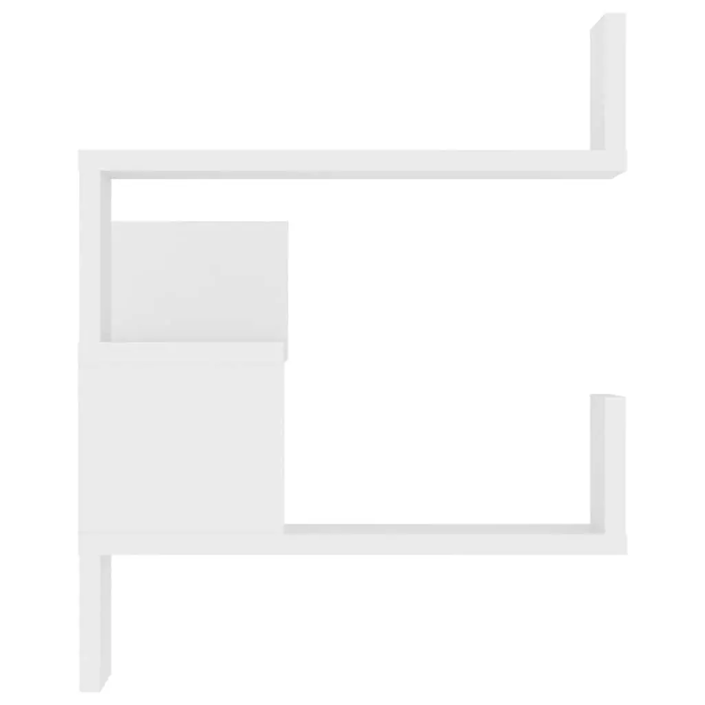 Wall Corner Shelf White Storage Display Unit Living Room 40 x 40 x 50 cm