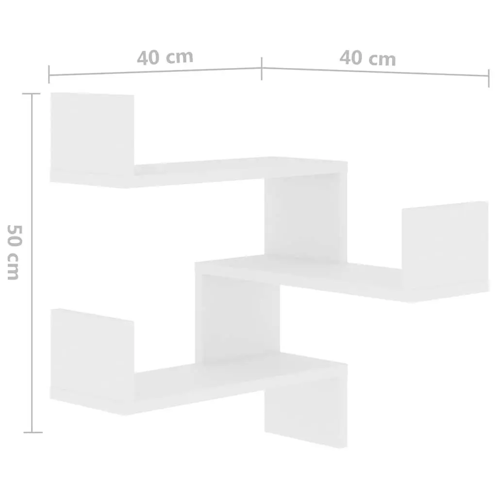 Wall Corner Shelf White Storage Display Unit Living Room 40 x 40 x 50 cm