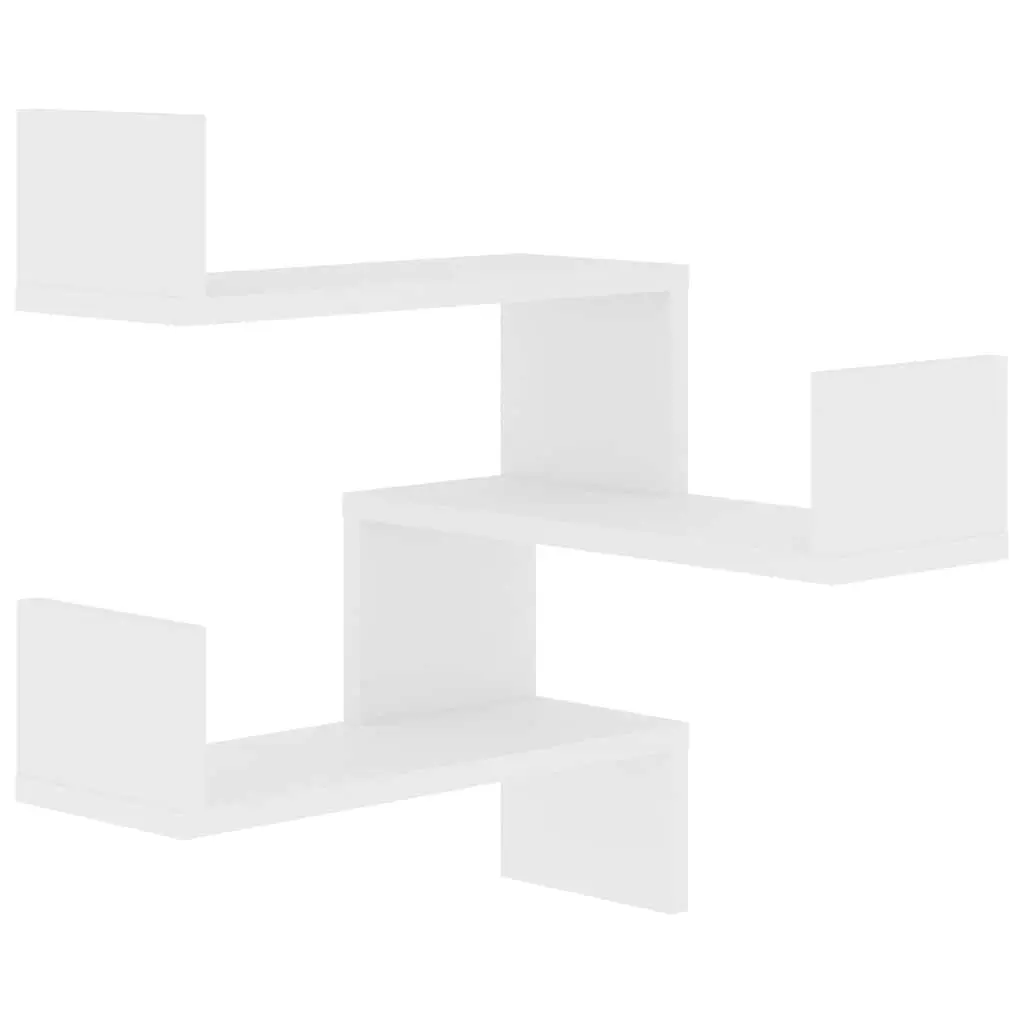 Wall Corner Shelves Display Storage Unit 40 x 40 x 50 cm White 2 Pieces