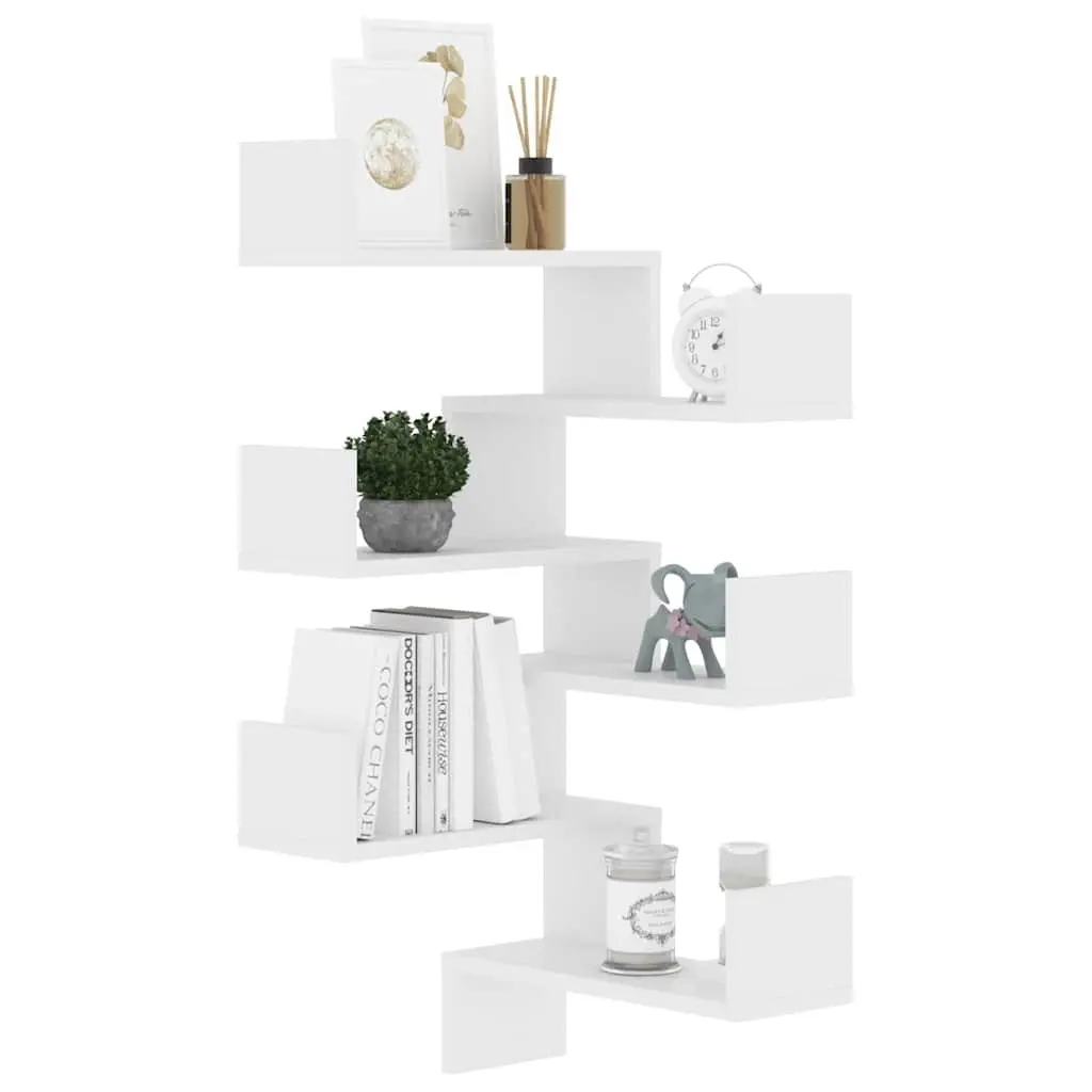 Wall Corner Shelves Display Storage Unit 40 x 40 x 50 cm White 2 Pieces