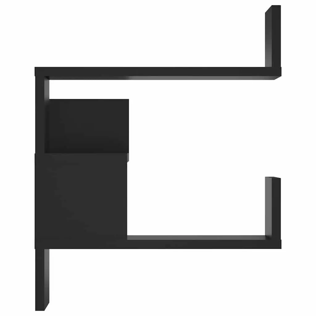 Wall Corner Shelves 2 pcs Black 40x40x50 cm Storage Display Floating Shelf