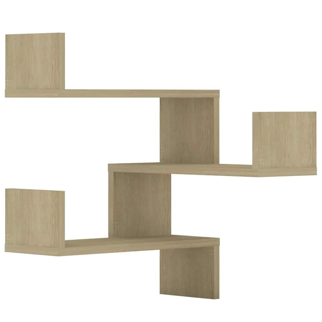 Wall Corner Shelves 2 pcs Brown Engineered Wood 40x40x50 cm Display Storage