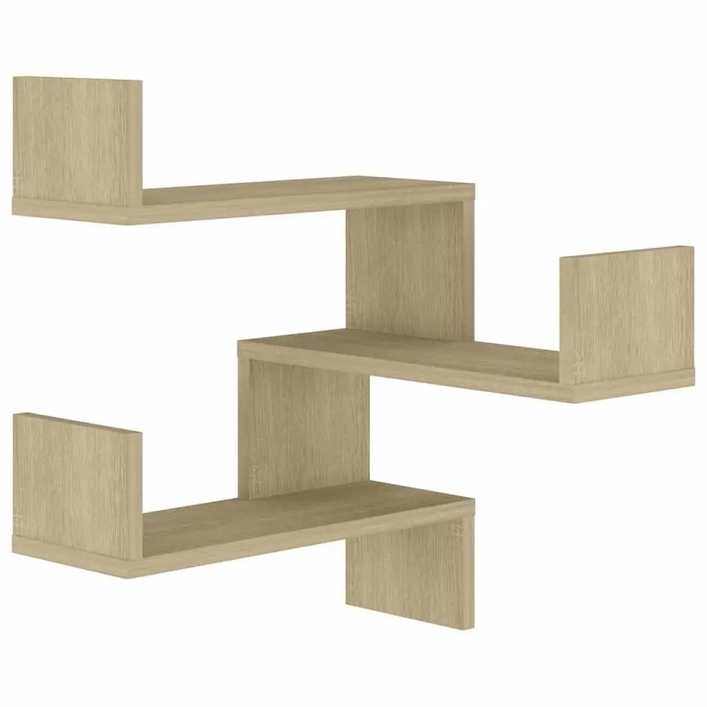 Wall Corner Shelves 2 pcs Brown Engineered Wood 40x40x50 cm Display Storage