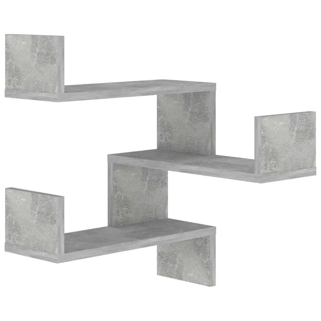 Wall Corner Shelves 2 Pieces Grey 40x40x50 cm Display Storage Bedroom Living