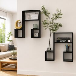 Reliable Black Music Note Wall Shelves Set of 2