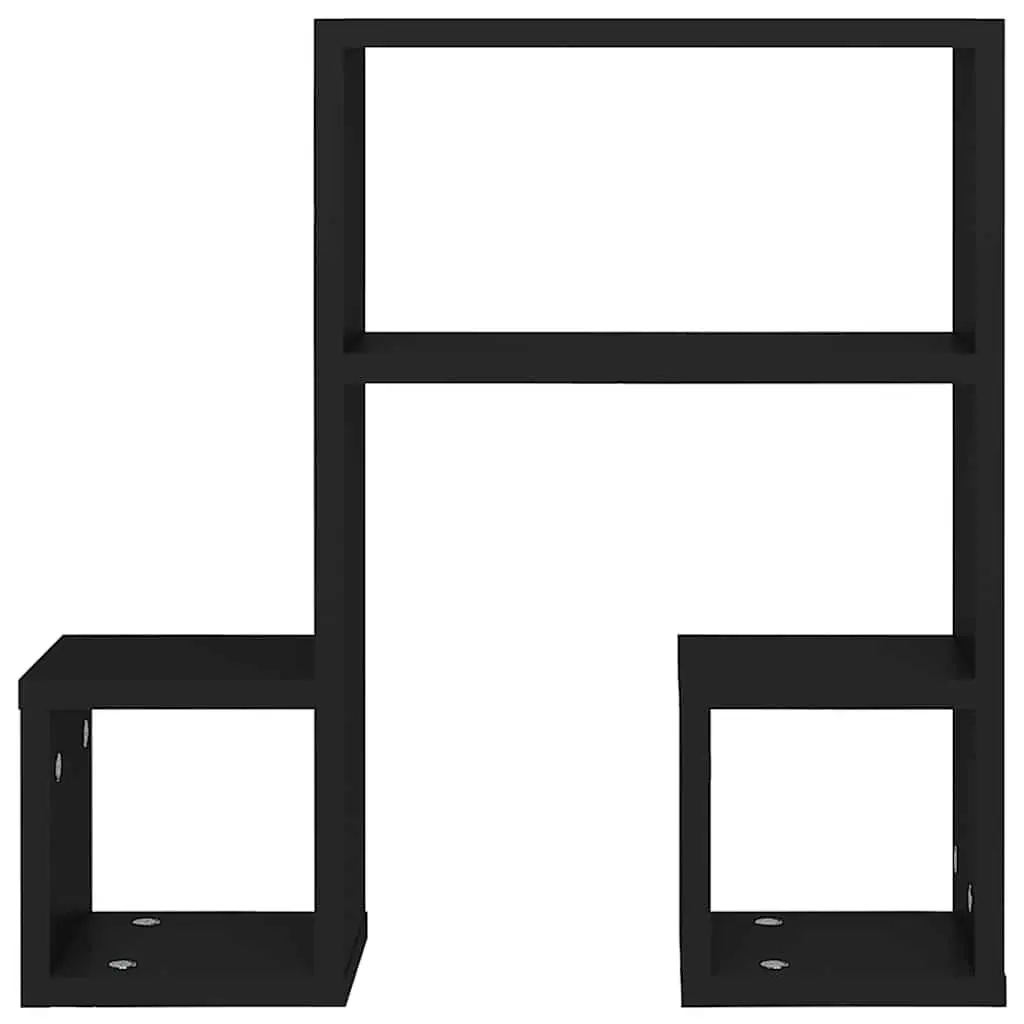 Black Music Note Wall Shelves Set of 2